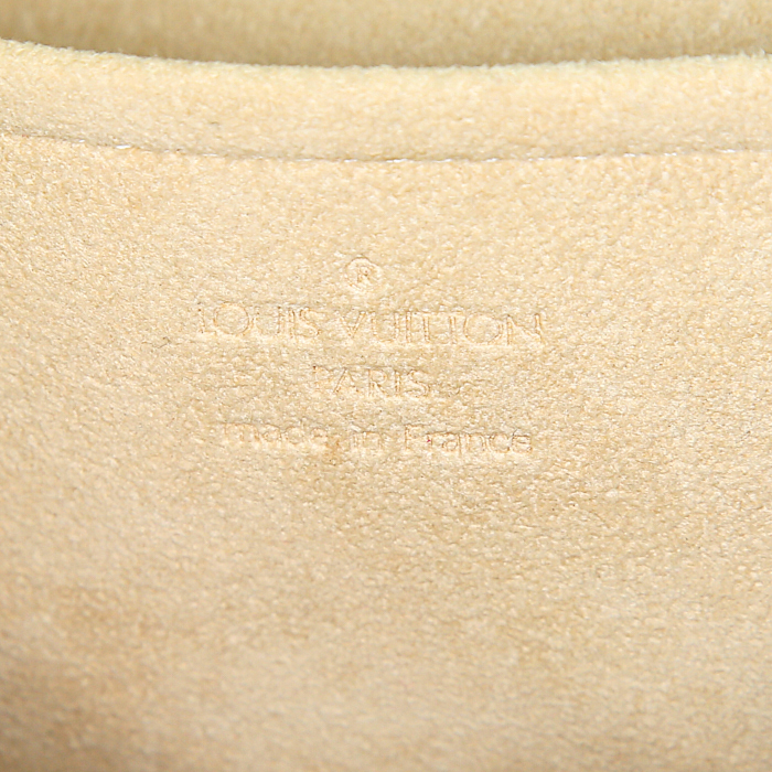 Sac/pochette Louis Vuitton Twin grand modèle en toile monogram marron et cuir naturel - Detail D3