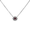 Vintage necklace in white gold,  diamonds and ruby - 00pp thumbnail