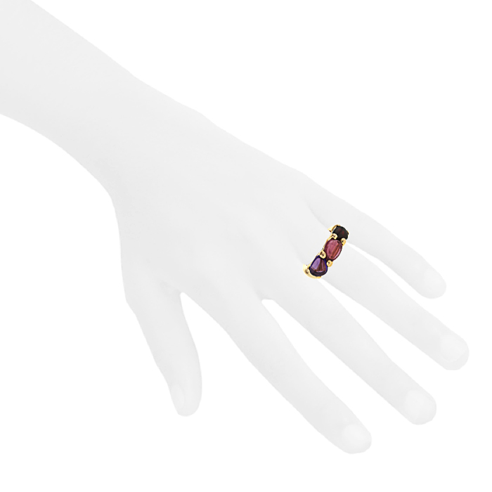 Pomellato Sassi ring in yellow gold and colored stones - Detail D1