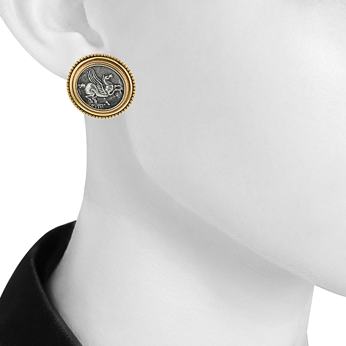 Boucles d'oreilles clip vintage en plaqué or : motif corde - France Boucles d'oreilles clip vintage en plaqué or : motif corde - France