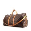 Bolsa de viaje Louis Vuitton Keepall 60 cm en lona Monogram revestida y cuero natural - 00pp thumbnail
