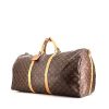 Bolsa de viaje Louis Vuitton Keepall 60 cm en lona Monogram marrón y cuero natural - 00pp thumbnail