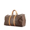 Borsa da viaggio Louis Vuitton Keepall 50 cm in tela monogram cerata e pelle naturale - 00pp thumbnail