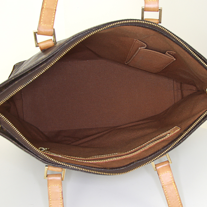 Bolso Cabás Louis Vuitton Mezzo en lona Monogram revestida y cuero natural - Detail D2