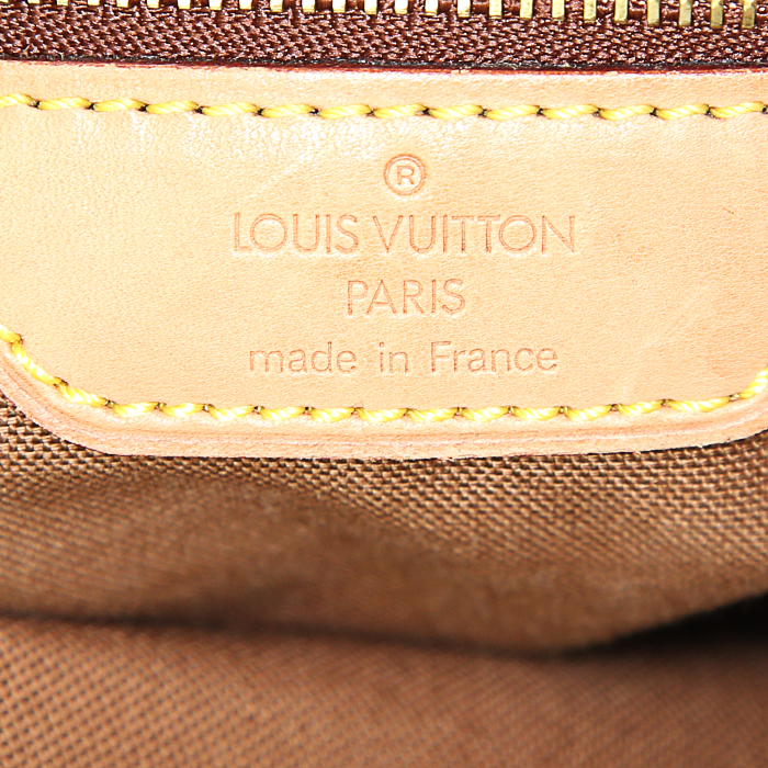 Bolso Cabás Louis Vuitton Mezzo en lona Monogram revestida y cuero natural - Detail D3