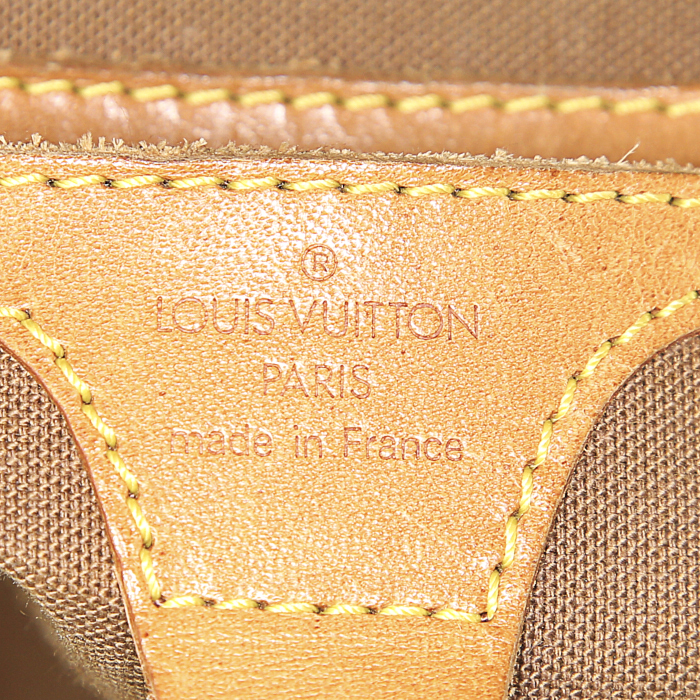 Louis Vuitton Ellipse small model handbag in brown monogram canvas and natural leather - Detail D3