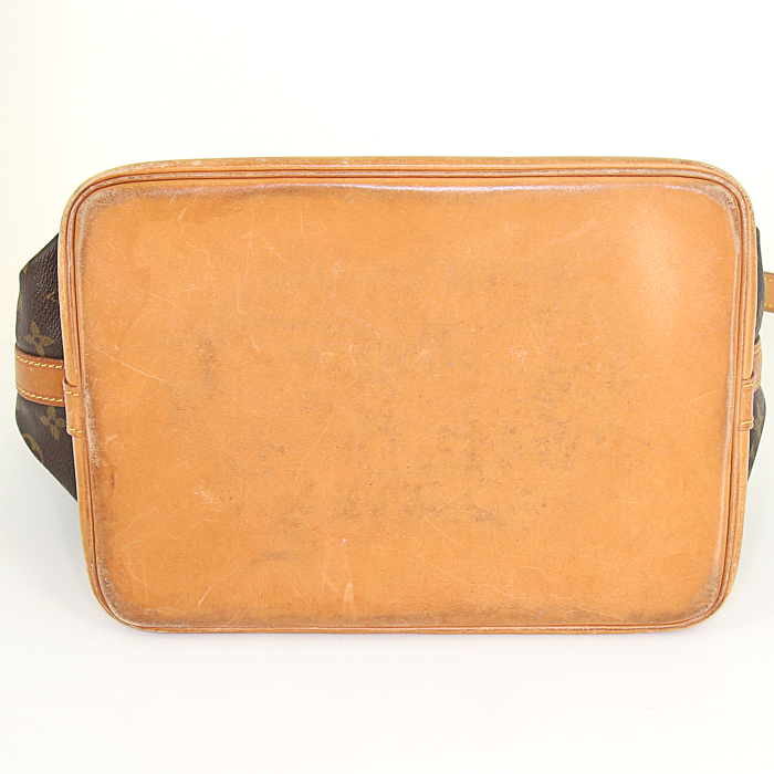 Borsa Louis Vuitton Noé modello grande in tela monogram marrone e pelle naturale - Detail D4