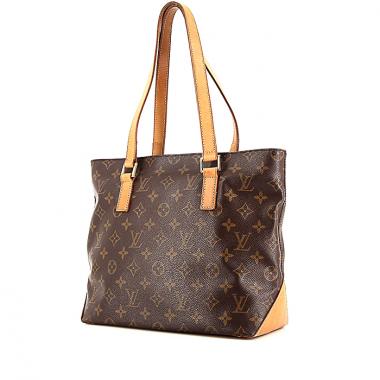 Sac cabas Louis Vuitton Piano en toile monogram marron et cuir naturel
