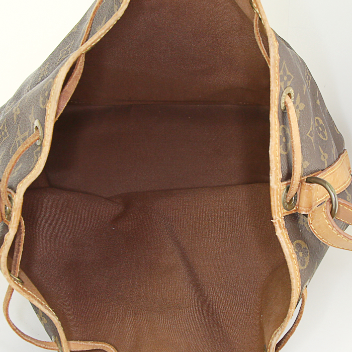 Louis Vuitton Grand Noé large model shopping bag in monogram canvas and natural leather - Detail D2