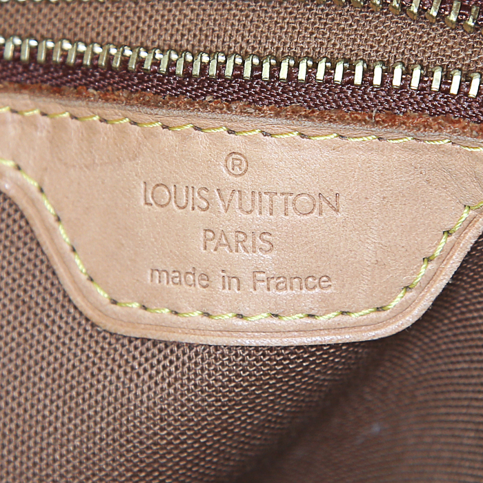 Louis Vuitton Piano shopping bag in monogram canvas and natural leather - Detail D3