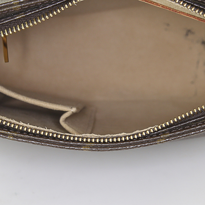 Bolso de mano Louis Vuitton Looping modelo mediano en lona Monogram marrón y cuero natural - Detail D2