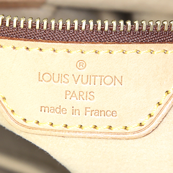 Borsa Louis Vuitton Looping modello medio in tela monogram marrone e pelle naturale - Detail D3