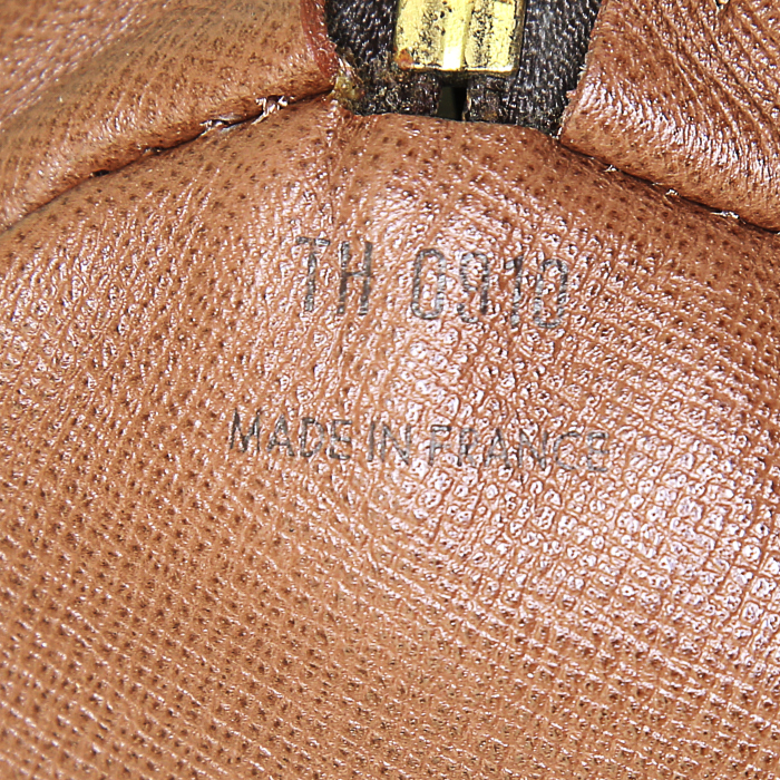Borsa Louis Vuitton Papillon in tela monogram cerata e pelle marrone - Detail D3