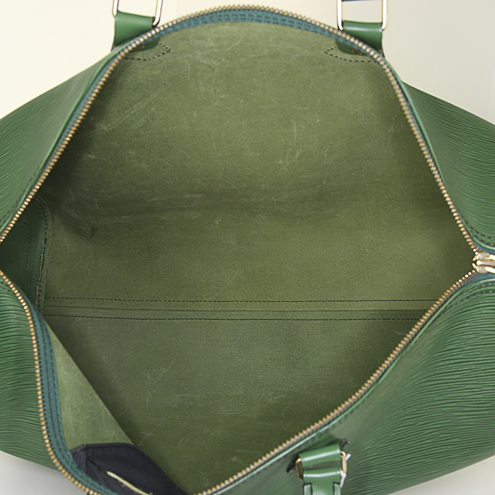 Louis Vuitton Speedy 40 cm handbag in green epi leather - Detail D2