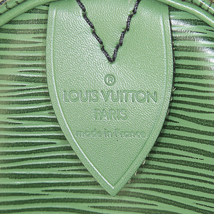 Louis Vuitton Speedy 40 cm handbag in green epi leather - Detail D3