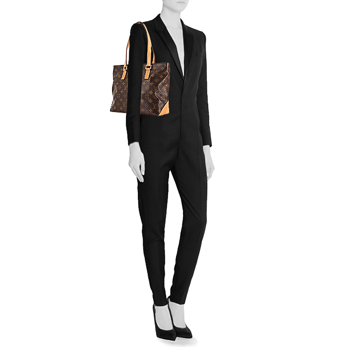 Bolso Cabás Louis Vuitton Piano en lona Monogram revestida y cuero natural - Detail D1