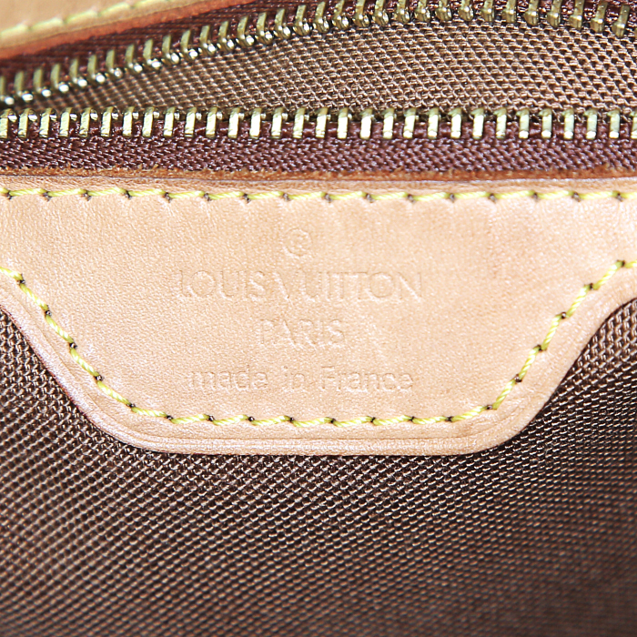 Shopping bag Louis Vuitton Piano in tela monogram cerata e pelle naturale - Detail D3