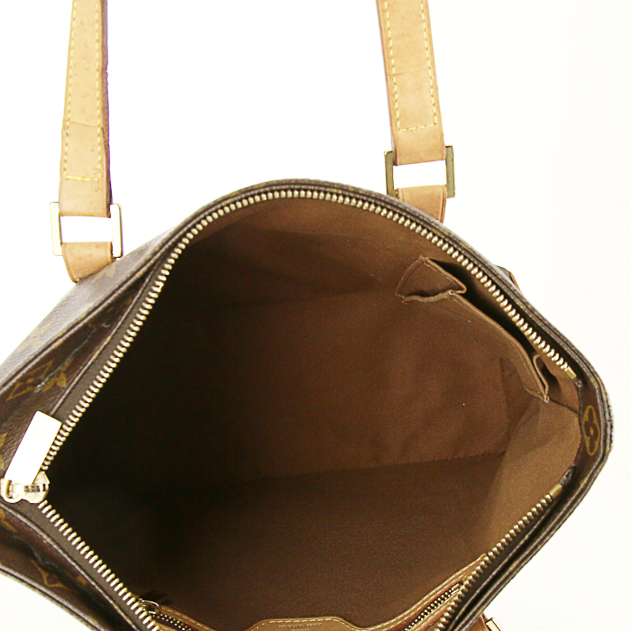 Bolso Cabás Louis Vuitton Piano en lona Monogram revestida y cuero natural - Detail D2