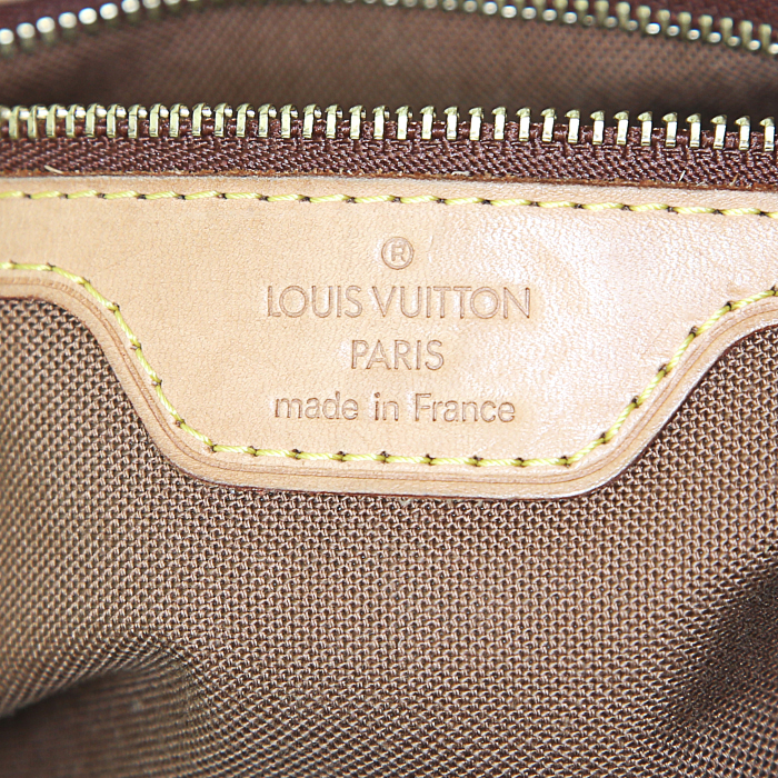 Shopping bag Louis Vuitton Piano in tela monogram cerata e pelle naturale - Detail D3