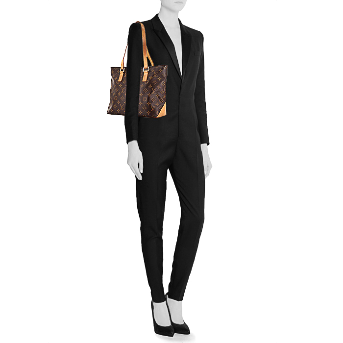 Louis Vuitton Mezzo shopping bag in monogram canvas and natural leather - Detail D1