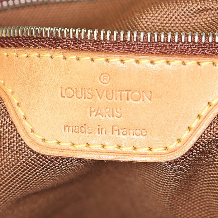 Shopping bag Louis Vuitton Mezzo in tela monogram cerata e pelle naturale - Detail D3