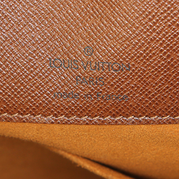 Borsa a spalla Louis Vuitton Musette in tela monogram marrone e pelle naturale - Detail D3