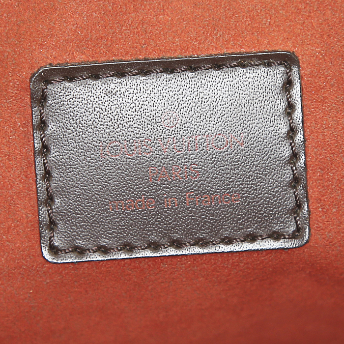 Borsa Louis Vuitton Parioli in tela a scacchi marrone e pelle marrone - Detail D3