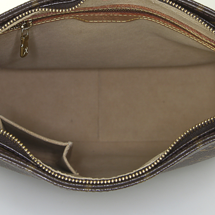 Bolso de mano Louis Vuitton Looping modelo grande en lona Monogram marrón y cuero natural - Detail D2
