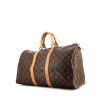 Bolsa de viaje Louis Vuitton  Keepall 45 en lona Monogram marrón y cuero natural - 00pp thumbnail