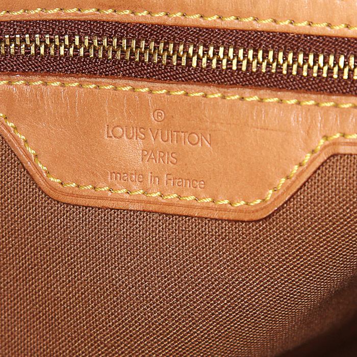 Sac cabas Louis Vuitton  Piano en toile monogram enduite marron et cuir naturel - Detail D3