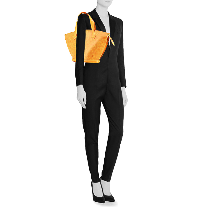 Sac à main Louis Vuitton Saint Jacques petit modèle en cuir épi jaune - Detail D1