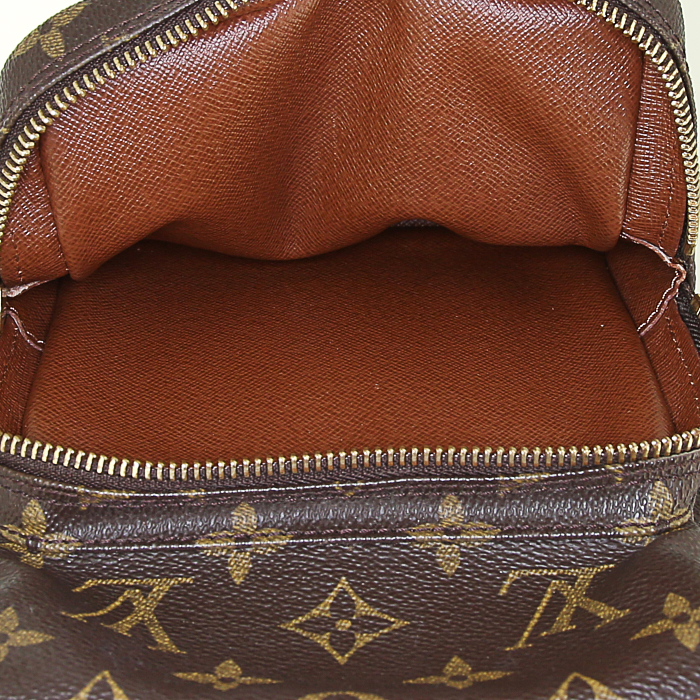 Sac bandoulière Louis Vuitton Amazone en toile monogram enduite et cuir naturel - Detail D3