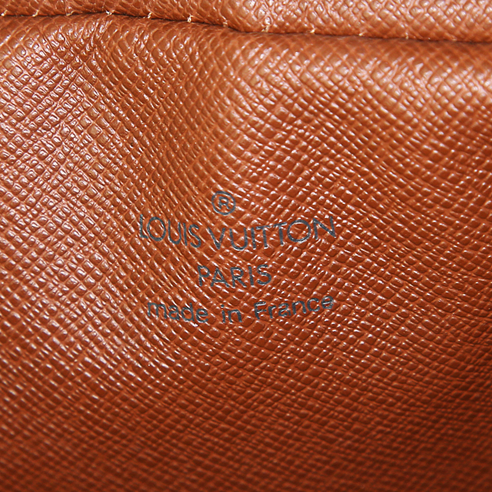 Borsa a tracolla Louis Vuitton Amazone in tela monogram cerata e pelle naturale - Detail D4
