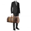 Louis Vuitton Keepall 60 cm travel bag in brown monogram canvas and natural leather - Detail D1 thumbnail