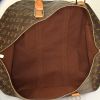 Bolsa de viaje Louis Vuitton Keepall 60 cm en lona Monogram marrón y cuero natural - Detail D3 thumbnail