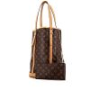 Shopping bag Louis Vuitton Bucket modello grande in tela monogram cerata marrone e pelle naturale - 00pp thumbnail