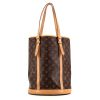Sac cabas Louis Vuitton Bucket grand modèle en toile monogram enduite marron et cuir naturel - 360 thumbnail