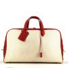 Hermes Victoria travel bag in beige canvas and red leather - 360 thumbnail