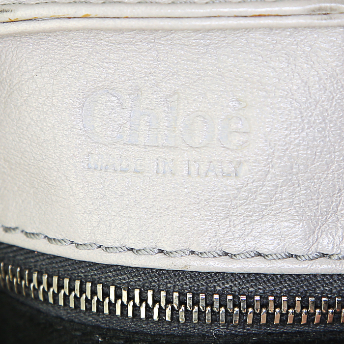 Chloé Paddington handbag in grey grained leather - Detail D3