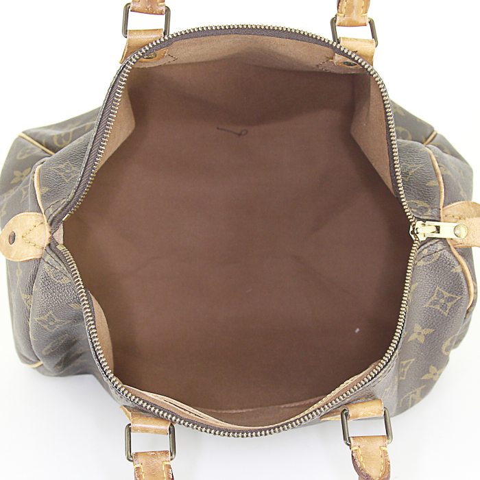 Borsa Louis Vuitton Speedy 35 in tela monogram e pelle naturale - Detail D2