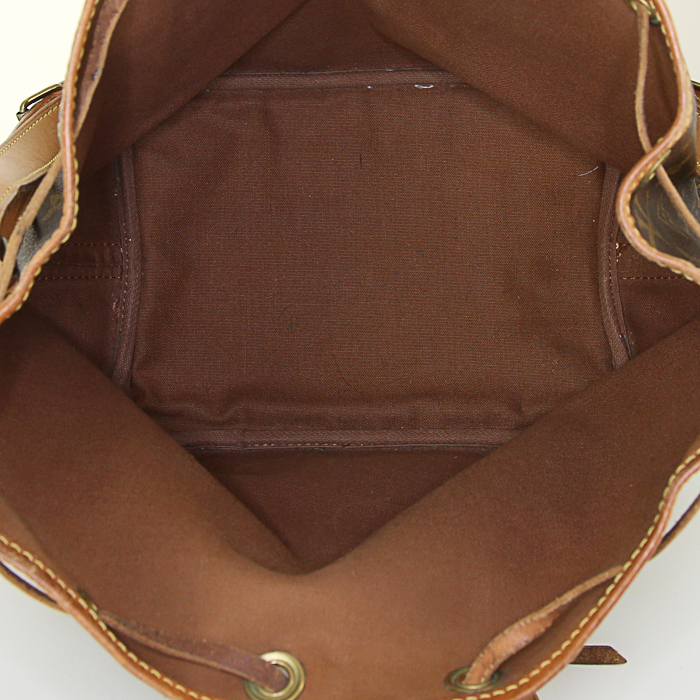 Bolso de mano Louis Vuitton petit Noé modelo pequeño en lona Monogram y cuero natural - Detail D2