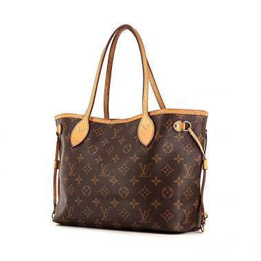 Shopping bag Louis Vuitton Neverfull modello piccolo in tela monogram e pelle naturale