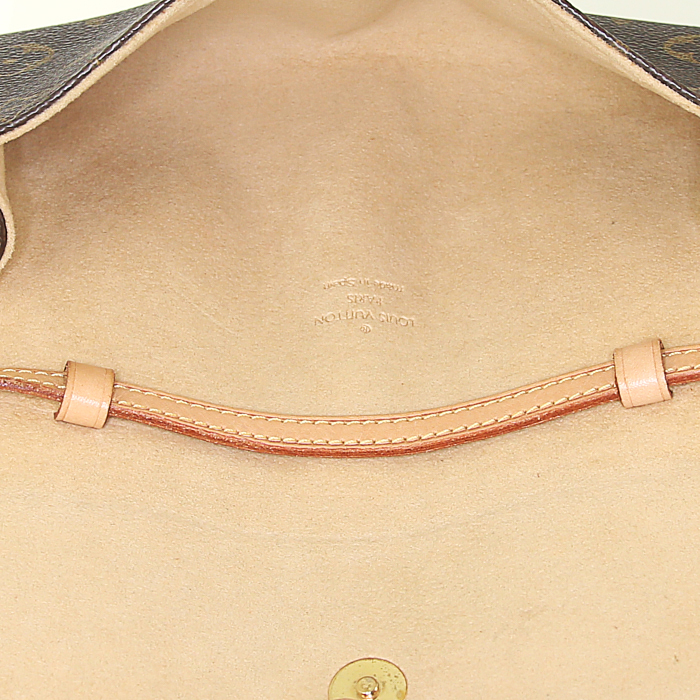 Louis Vuitton Twin small model handbag/clutch in monogram canvas and natural leather - Detail D2