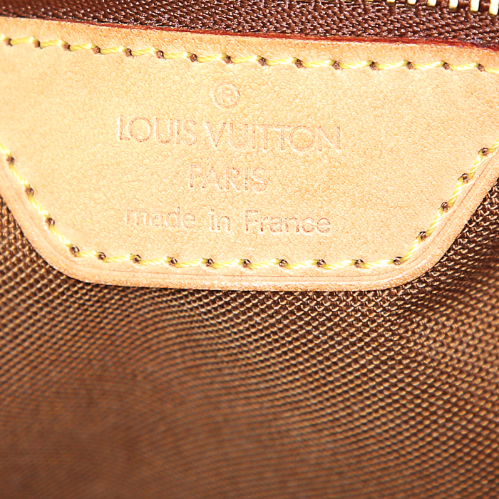 Sac cabas Louis Vuitton  Piano en toile monogram marron et cuir naturel - Detail D3