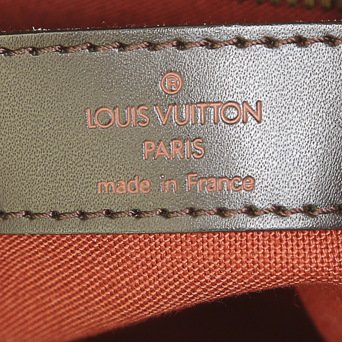 Bolso bandolera Louis Vuitton Naviglio en lona a cuadros marrón y cuero marrón - Detail D3