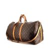 Borsa da viaggio Louis Vuitton Keepall 55 cm in tela monogram e pelle naturale - 00pp thumbnail