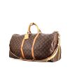 Louis Vuitton Keepall 55 cm travel bag in monogram canvas and natural leather - 00pp thumbnail