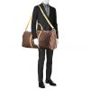 Bolsa de viaje Louis Vuitton Keepall 55 cm en lona Monogram revestida y cuero natural - Detail D1 thumbnail