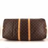 Borsa da viaggio Louis Vuitton Keepall 55 in tela monogram marrone e pelle naturale - Detail D3 thumbnail