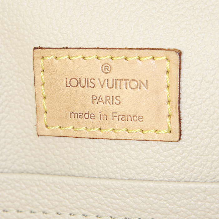Shopping bag Louis Vuitton Louis Vuitton Sac Plat in tela monogram cerata marrone e pelle naturale - Detail D3
